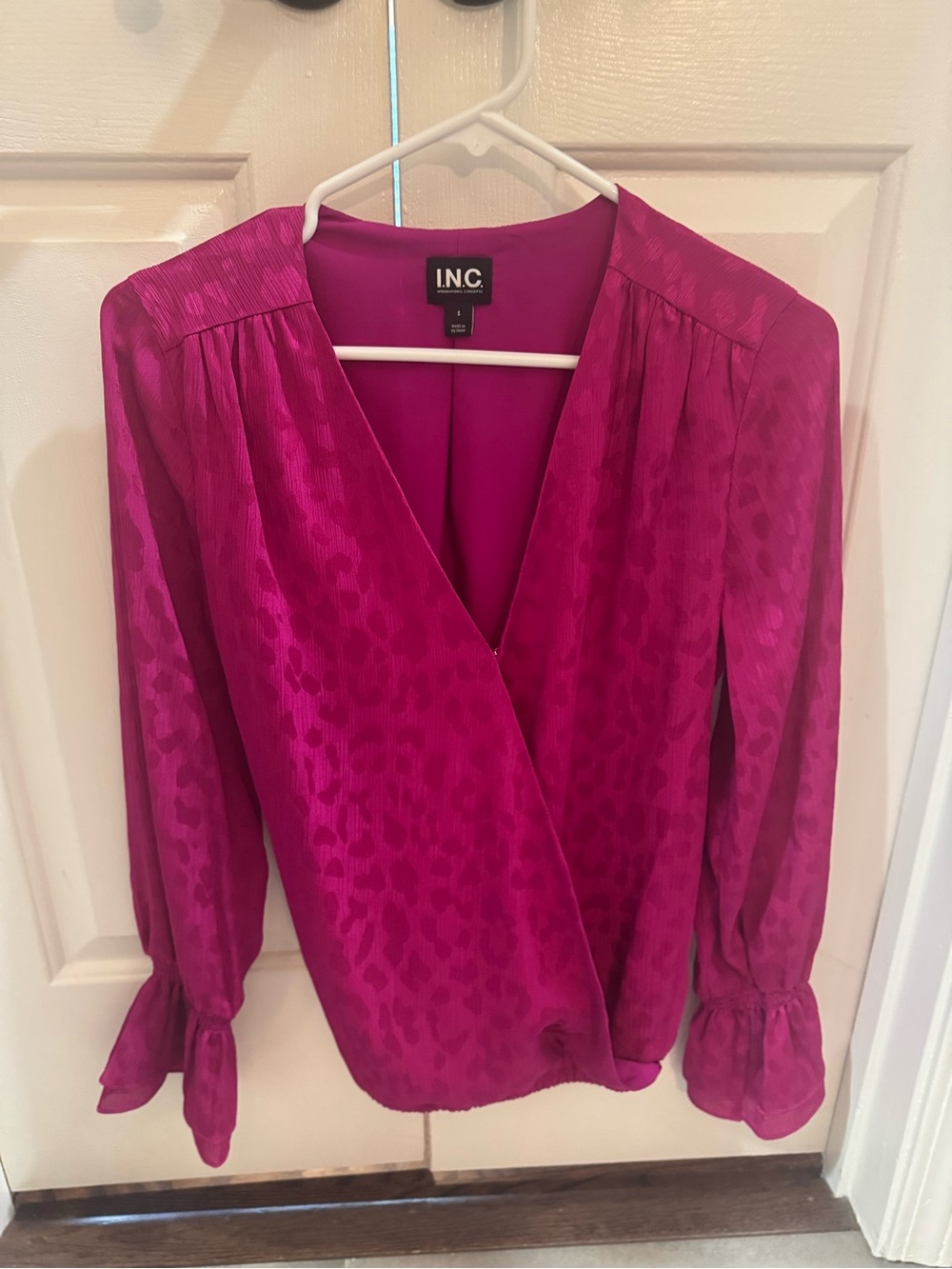 INC International Concepts Fuchsia Cheetah Blouse
